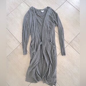Stylus Charcoal Gray Long Lightweight Cardigan with Pockets